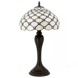 Stained Glass Lamps Werfactory® Tiffany Style Table Light Cream Pearl Bead