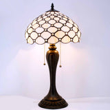 Stained Glass Lamps Werfactory® Tiffany Style Table Light Cream Pearl Bead