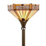 Tiffany Floor Lamps Werfactory® Yellow Hexagon Stained Glass Mission Light