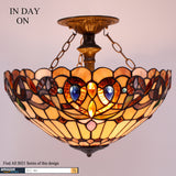 Tiffany Lamp Shade Replacement Only Werfactory® 16X8 Inch Serenity Victorian Stained Glass Lampshade