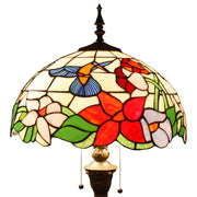Tiffany Floor Lamps Werfactory® Hummingbird Amber Stained Glass Standing Reading Light