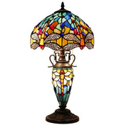 Stained Glass Table Lamp Werfactory® Tiffany Style Mother-Daughter Vase Desk Light