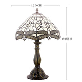 Tiffany Style Lamps Werfactory® Bedside Table Lamp Cream Stained Glass