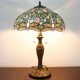 Tiffany Style Dragonfly Sea Blue Stained Glass Table Lamp Werfactory®