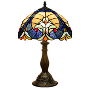 Tiffany Lamp Werfactory® Blue Yellow Liaison Stained Glass Bedside Light
