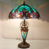 Stained Glass Lamp Werfactory® Tiffany Style Green Liaison Mother-Daughter Vase Lamp