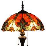 Tiffany Floor Lamp Werfactory® Red Brown Liaison Stained Glass Standing Light