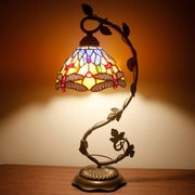 Tiffany Style Table lamp Werfactory® Stained Glass Dragonfly Desk Light