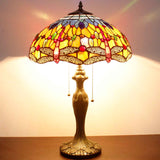 Stained Glass Lamp Werfactory® Tiffany Style Orange Blue Dragonfly Desk Reading Light