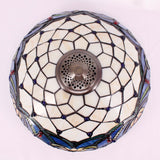 Stained Glass Lamp Shade Only Werfactory® Tiffany Lampshade Replacement 16X8 Inch Blue Lotus Flower