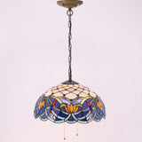 Stained Glass Lamp Shade Only Werfactory® Tiffany Lampshade Replacement 16X8 Inch Blue Lotus Flower