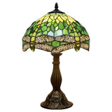 Tiffany Table Lamps Werfactory® Green Stained Glass Dragonfly Light
