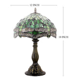 Tiffany Table Lamps Werfactory® Green Stained Glass Dragonfly Light