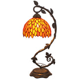 Tiffany Style Lamp Werfactory® Stained Glass Red Wisteria Desk Light