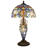 Tiffany Lamps Werfactory® Blue Purple Cloud Stained Glass Table Lamp