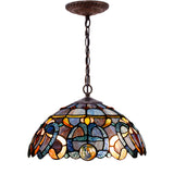Stained Glass Hanging Light Werfactory® 16 Inch Tiffany Pendant LampFixture Blue Purple Cloud