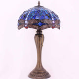 Stained Glass Lamps Werfactory® Sea Blue Dragonfly Tiffany Table Desk Light