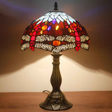 Tiffany Style Lamps Werfactory® Blue Red Stained Glass Dragonfly Style