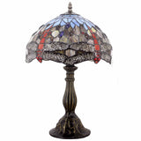 Tiffany Style Lamps Werfactory® Blue Red Stained Glass Dragonfly Style