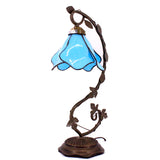 Tiffany Style Lamps Werfactory® Blue Stained Glass Bedside Lamp