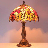 Tiffany Table Lamp Werfactory® Stained Glass Style Maple Leaf Bedside Lamp