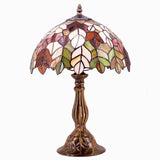 Tiffany Table Lamp Werfactory® Stained Glass Style Maple Leaf Bedside Lamp