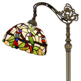 Tiffany Floor Lamps Werfactory® Amber Double Birds Stained Glass Reading Light