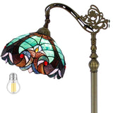 Gooseneck Tiffany Floor Lamp Werfactory® Green Liaison Stained Glass Arched Light
