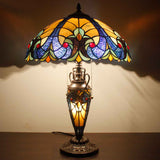 Tiffany Table Lamps Werfactory® Yellow Stained Glass Liaison Lampshade Reading Light